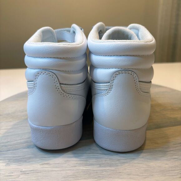 Reebok Women's Classic Freestyle Hi High Top White Leather Sneakers Size 7.5 - Picture 6 of 12